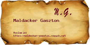 Maldacker Gaszton névjegykártya